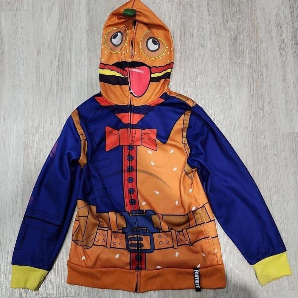 Fortnite Kids' Graphic Print Durr Burger Full-Zip Hoodie Multicolor Size 8